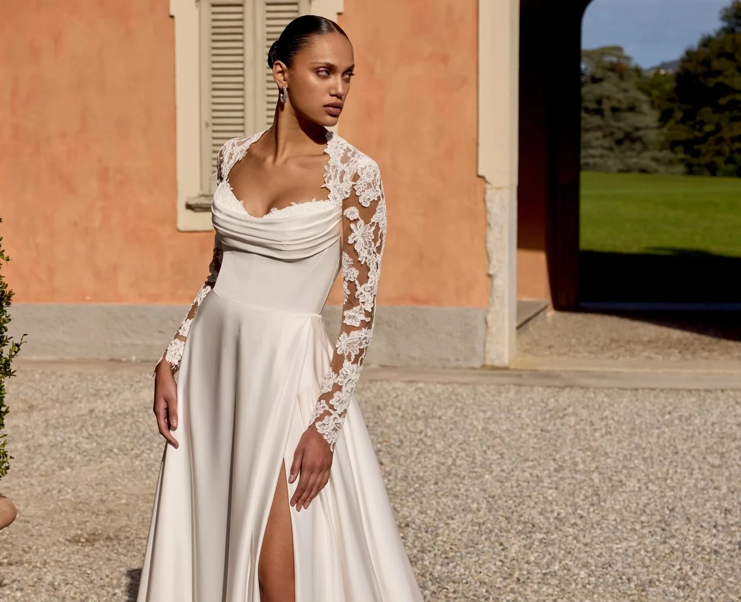 Model wearing a bridal gown