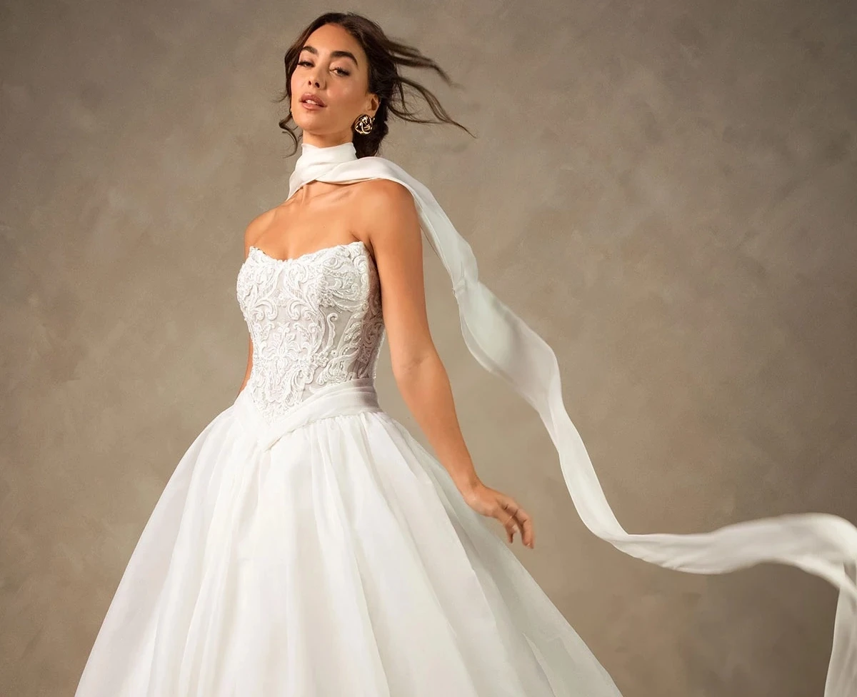Model wearing a bridal gown