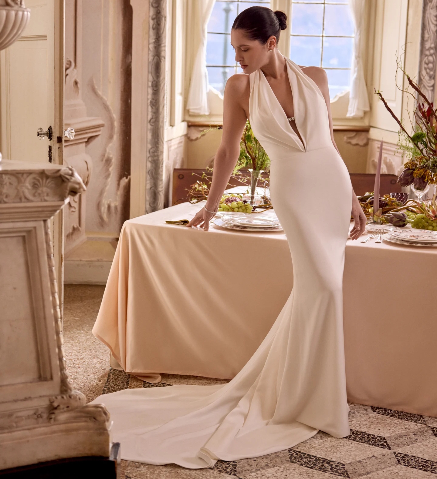 Model wearing a bridal gown